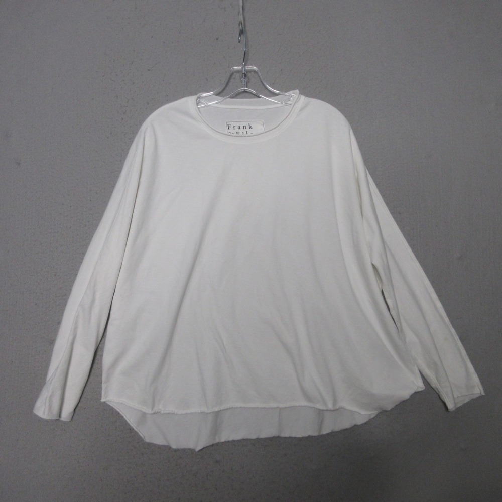 Frank & Eileen Top Tee Lab White Supima Cotton Raw Hem Quiet Luxury Oversized